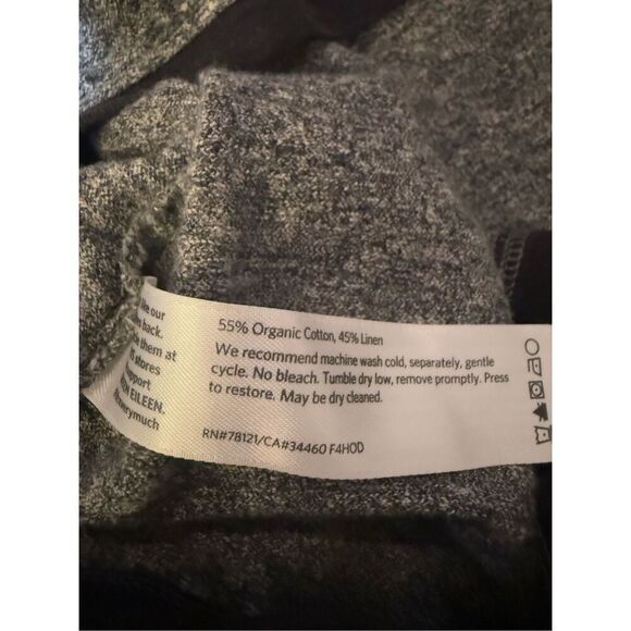 Eileen Fisher Cotton Linen Blend 3/4 Sleeves Knit Top Sz M minimalist lagenlook - Picture 2 of 8